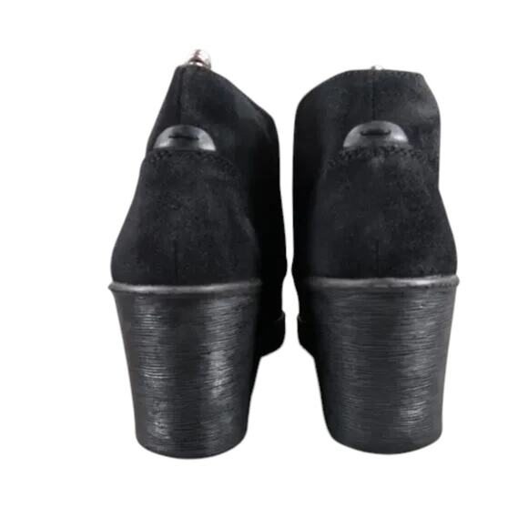 Clarks Shoes Women 7.5 Bootie Wedge Fashion Comfort Leather Classic Chukka Black - Picture 5 of 12